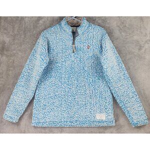 Odd Future Wolf Gang Sherpa Sweatshirt Womens Medium Blue 1/4 Zip Long Sleeve